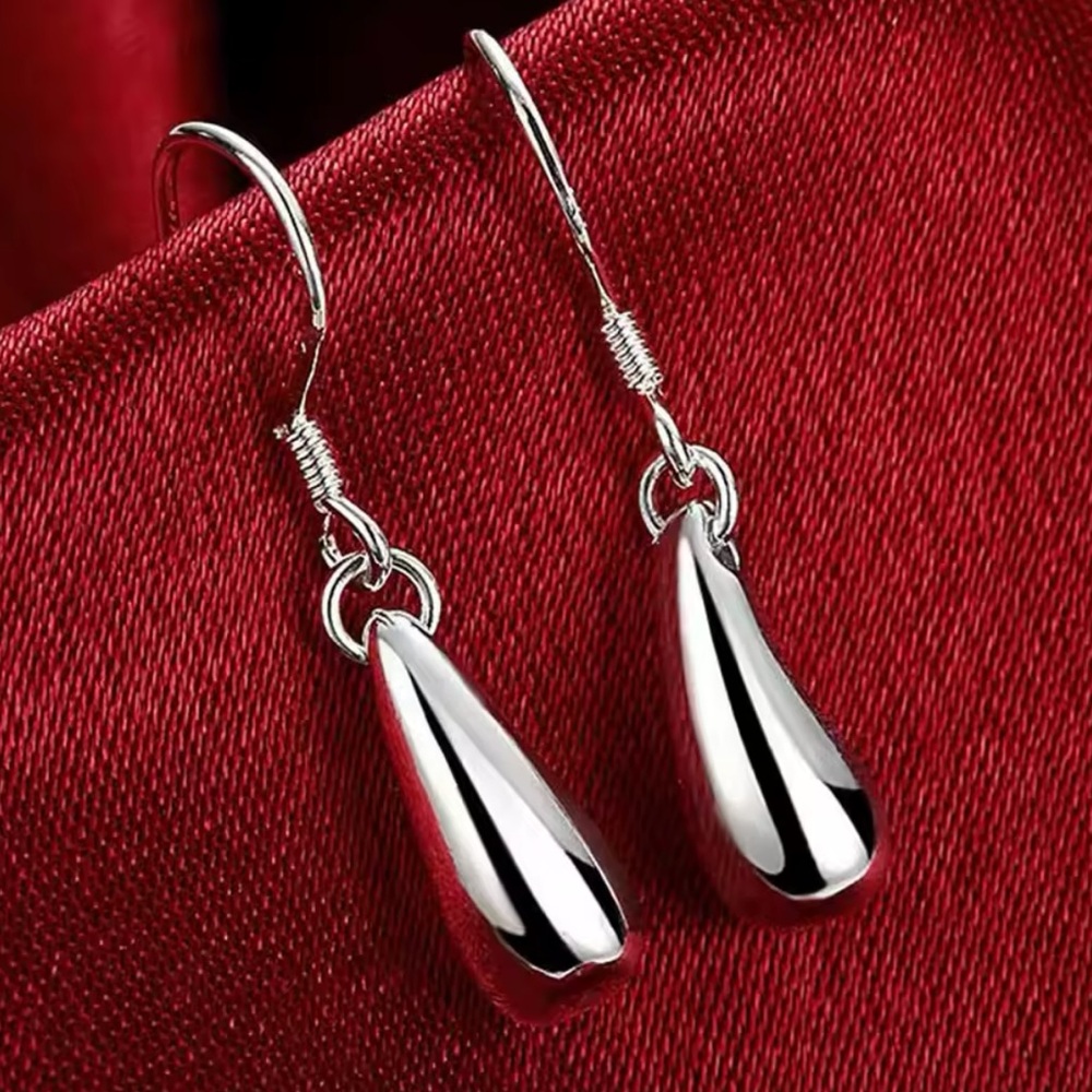 Sophisticated Silver Dangle Earrings with Teardrop Design